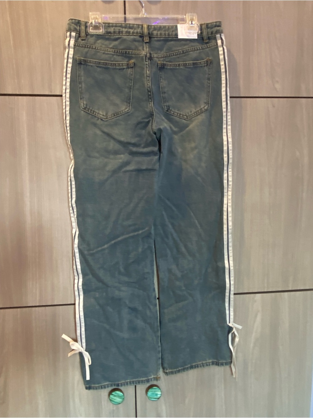 Cali 1850 Jeans with Side Stripes and Bow size 9 / 29 NWT New - Picture 4 of 10